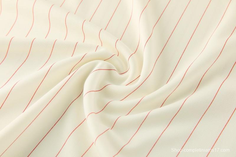 26/27 Benfica × Adidas Originals Off-White Pinstripe Short Sleeve+Soccer Shorts