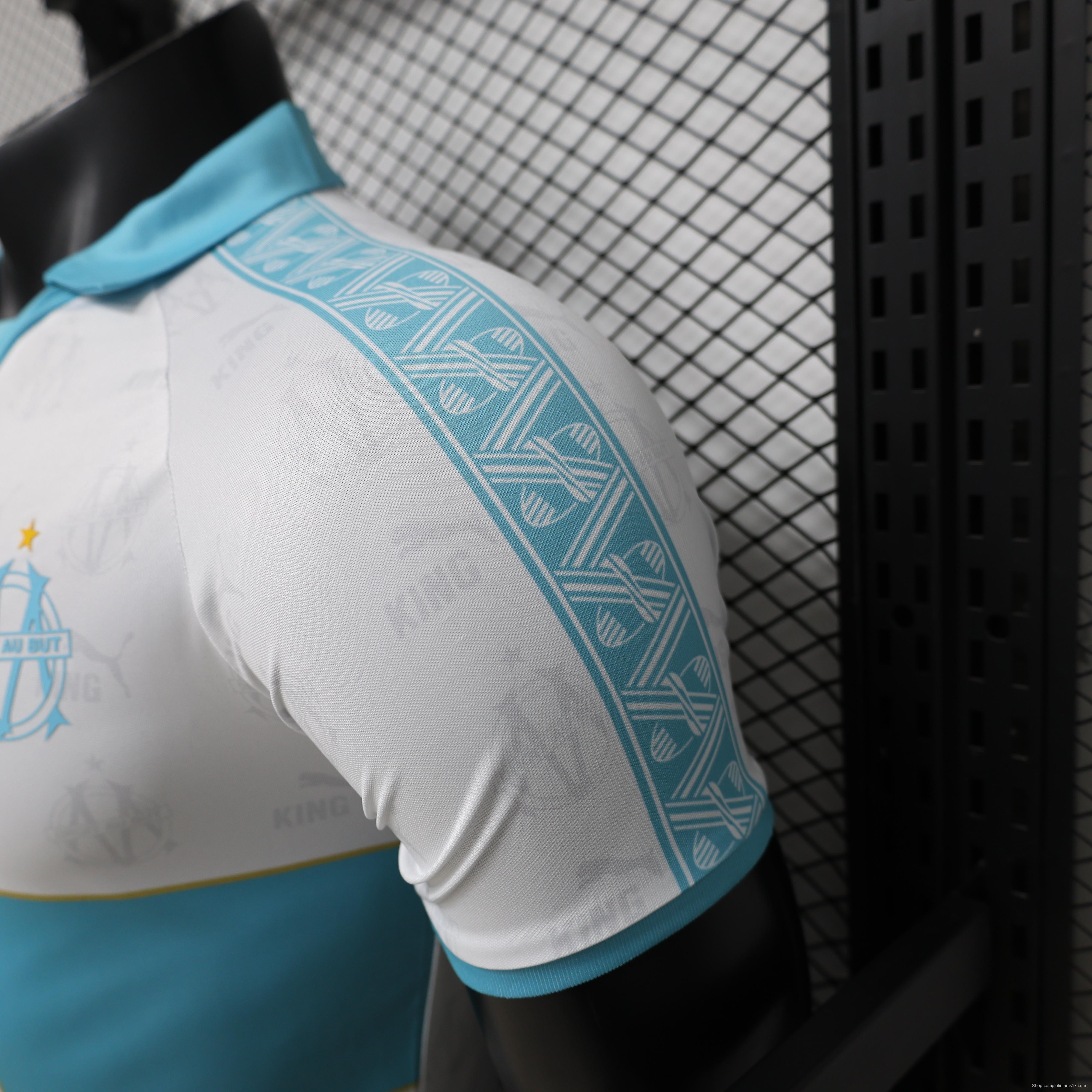 Player Version 26/27 Olympique de Marseille White with Sky Blue Special Edition Jersey