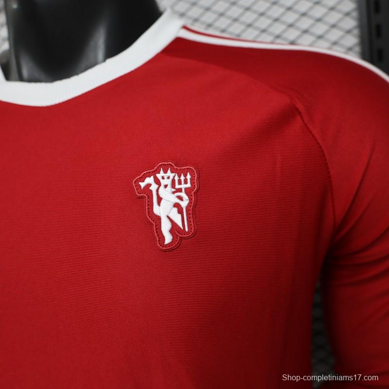 Player Version 2026 Manchester United Red Long Sleeve Adidas Originals Retro Special Edition Jersey
