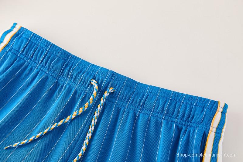 26/27 Real Madrid  Blue Pinstripe  Short Sleeve+Soccer Shorts