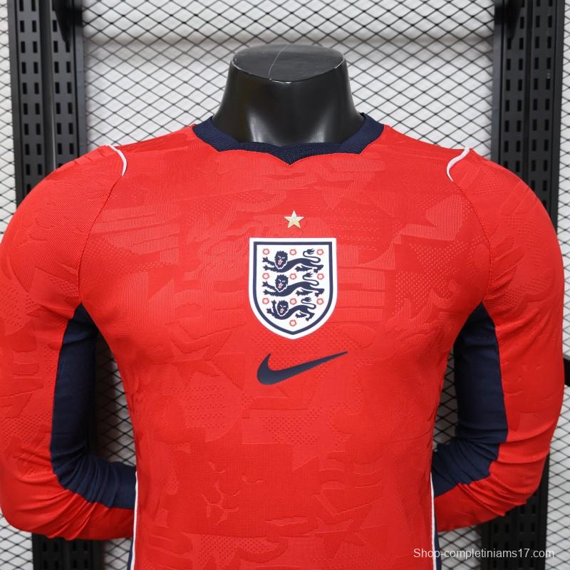 Player Version 26/27 England Away Red Long Sleeve Jersey