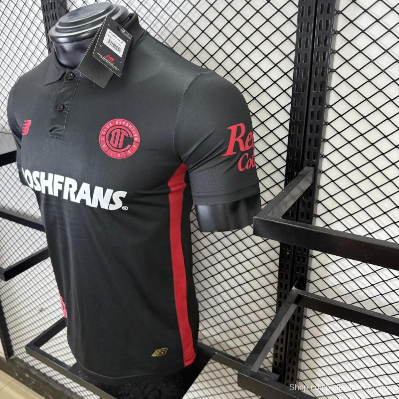 Player Version 25/26 Deportivo Toluca FC Black Jersey with Polo Collar