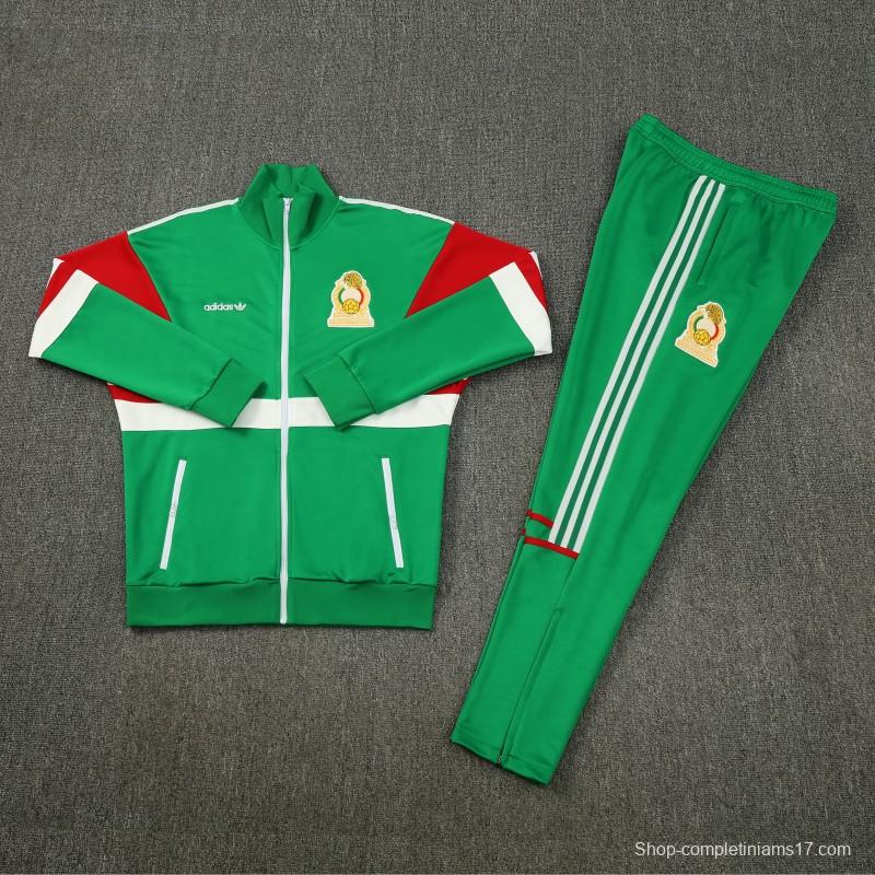 2026/27 Mexico  Green & Red Retro Full Zipper Jacket Tracksuit + Long Pants (Adidas Originals)