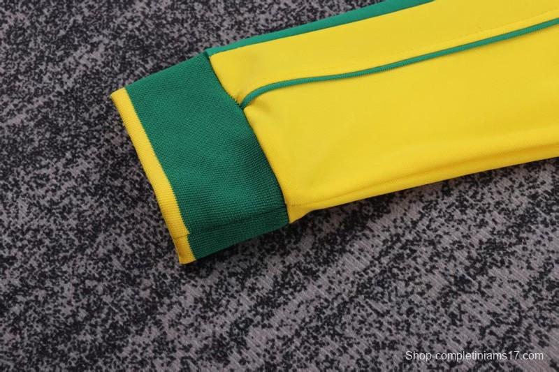 Retro Kids 1998 Brazil Home Long Sleeve Jersey