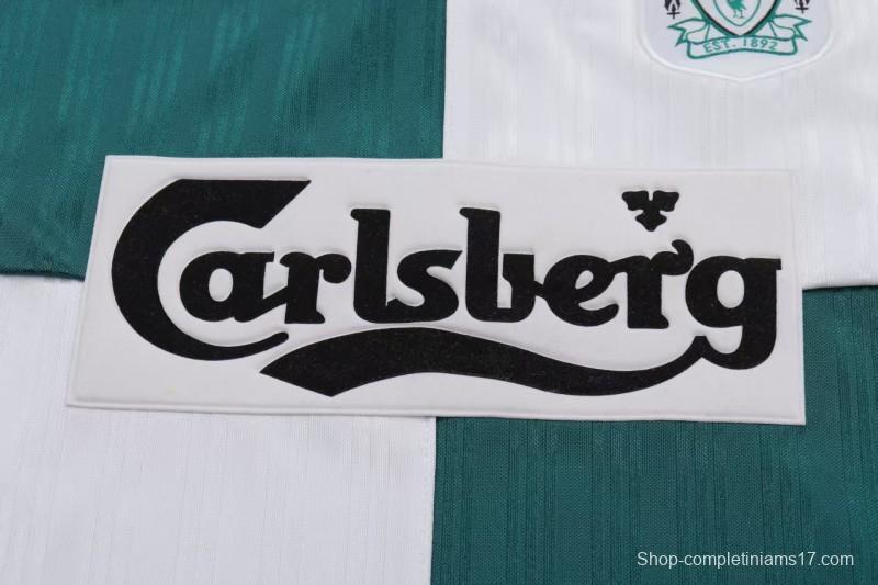 Retro 1995/96 Kids Liverpool White & Green Away Jersey