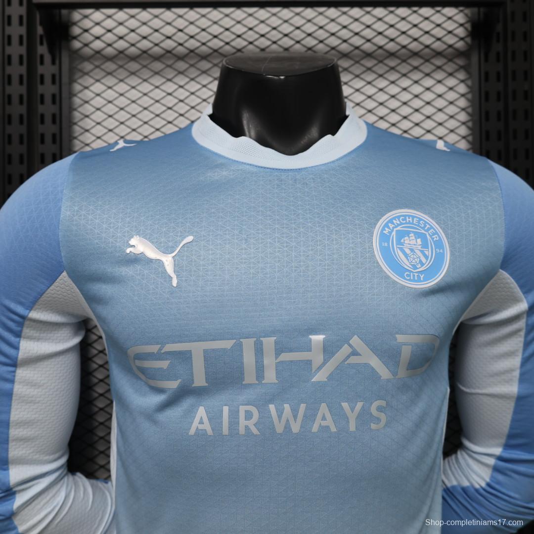 Player Version 26/27 Manchester City Sky Blue with White  Long Sleeve Jersey