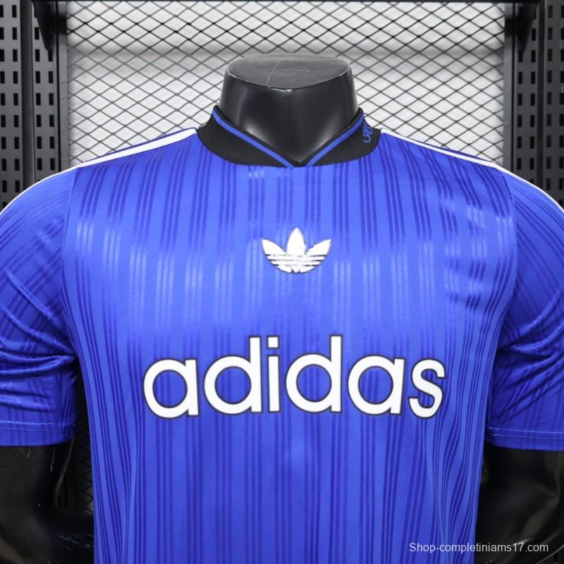 Player Version 2026 Adidas Originals Retro Style Royal Blue Stripe Football Jersey