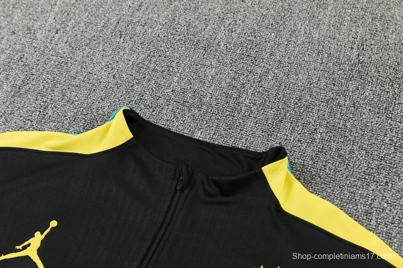 26/27 Brazil Black Half Zipper Jacket Tracksuit + Long Pants
