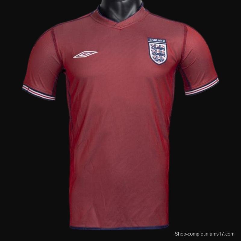 Retro 2002 England Away Reversible (Red/Navy) Soccer Jersey