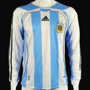 Retro 2006 Argentina Home Long SLeeve Jersey