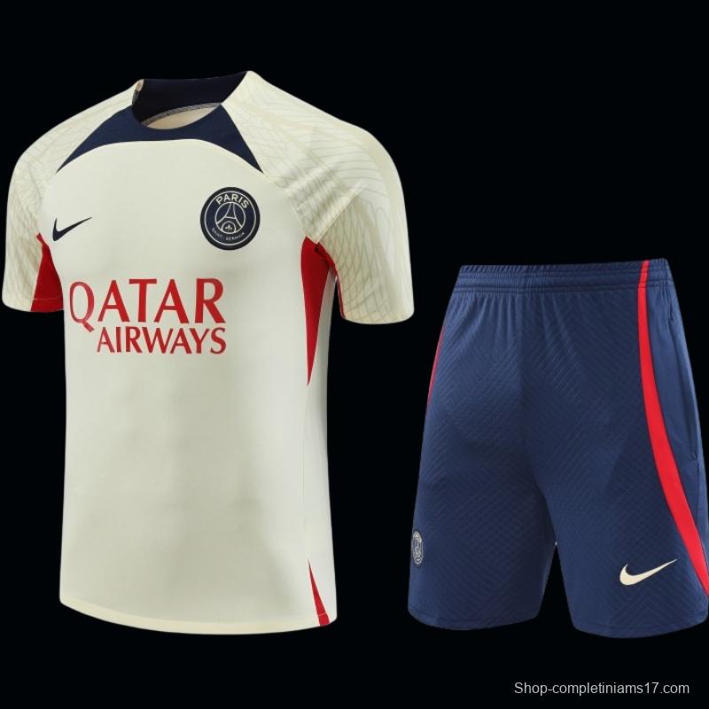 23-24 PSG Beige Short Sleeve+Shorts