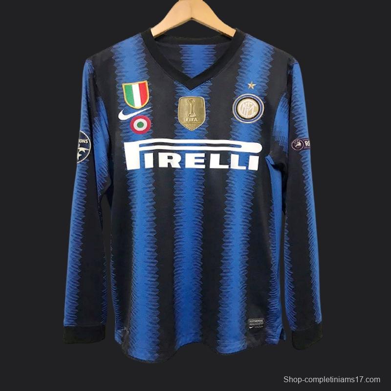 Retro 10/11 Inter Milan Home Long Sleeve Jersey