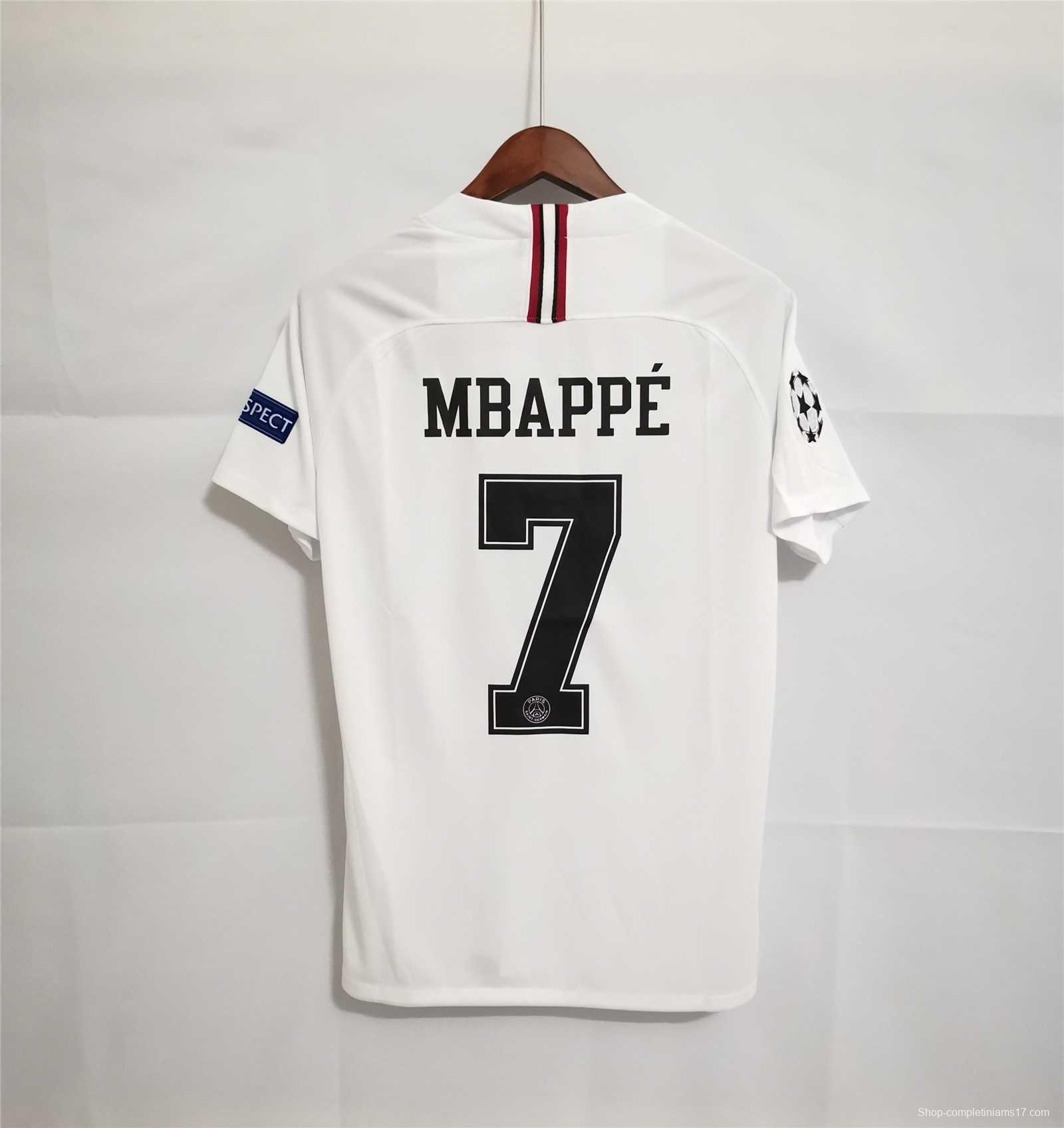 Retro 18/19 PSG Away White Jersey With Champions Patch