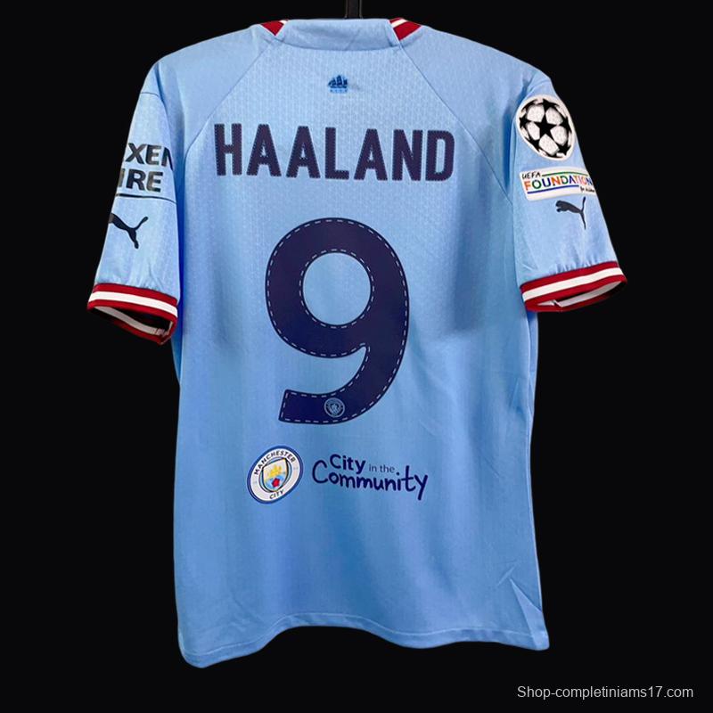 22/23 Manchester City Home Haaland Chamipion Final Jersey