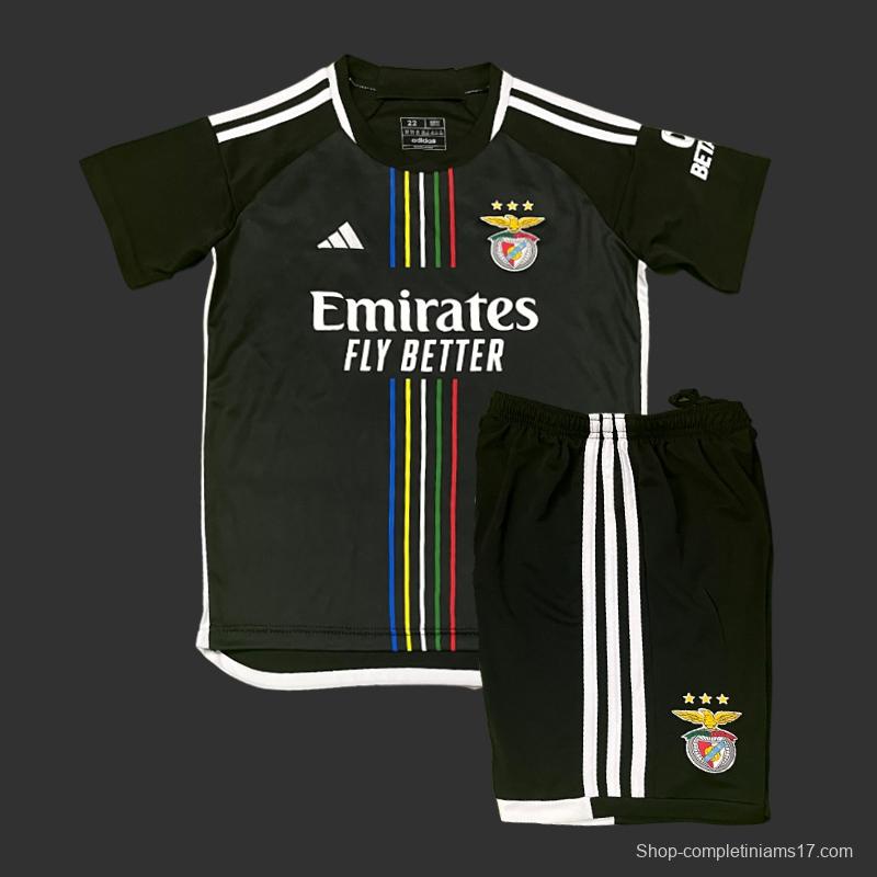 23/24 Kids Benfica Away Black Jersey