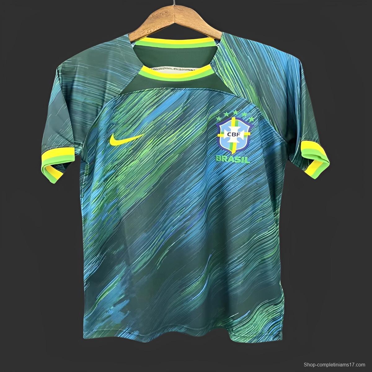 2023 Brazil Black Green Training Jersey