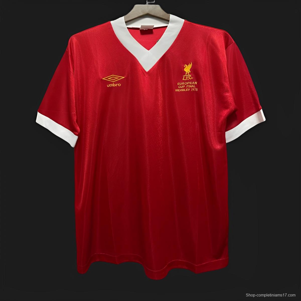 Retro 1978 Liverpool Home European Cup Final Jersey