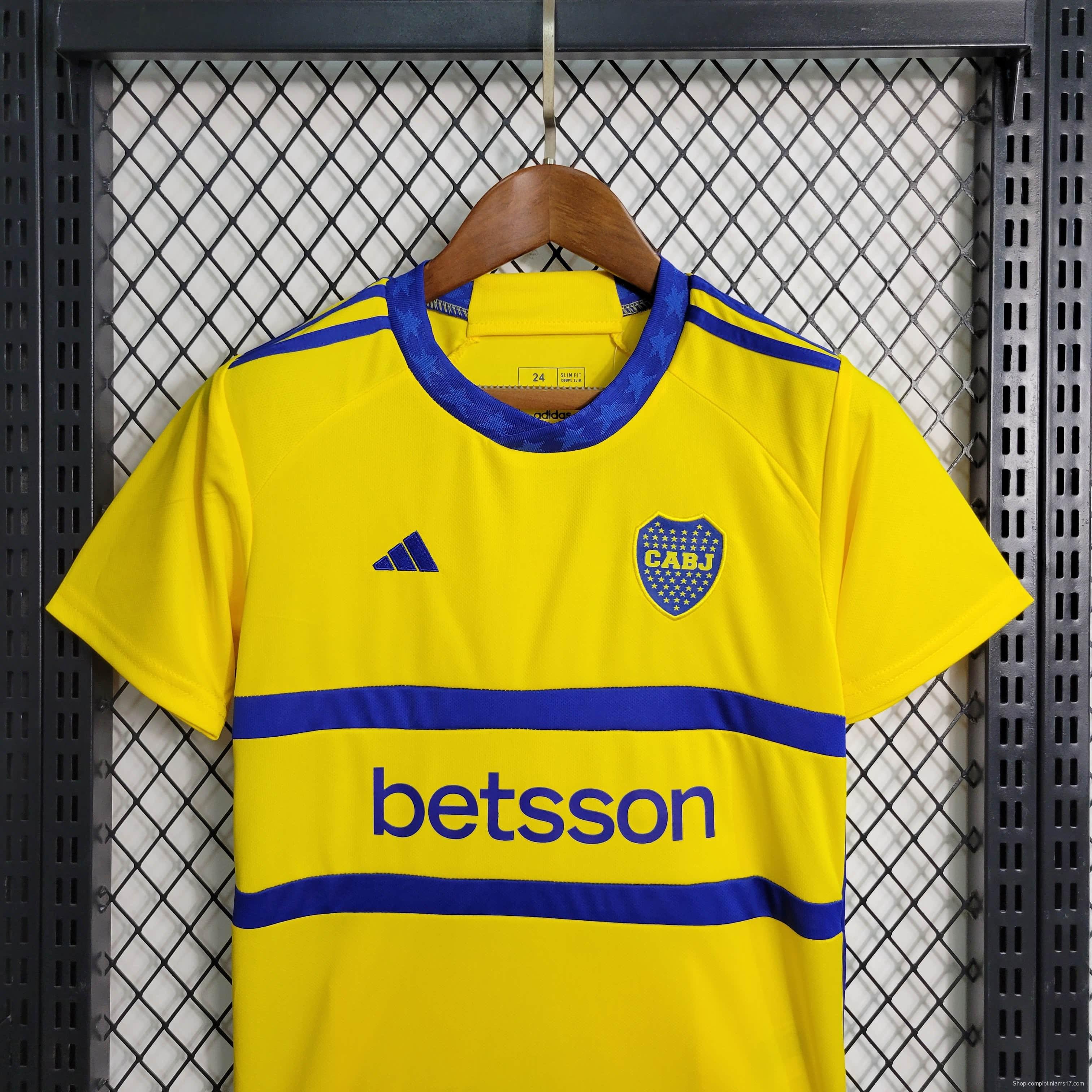 23/24 Kids Boca Juniors Away Yellow Jersey