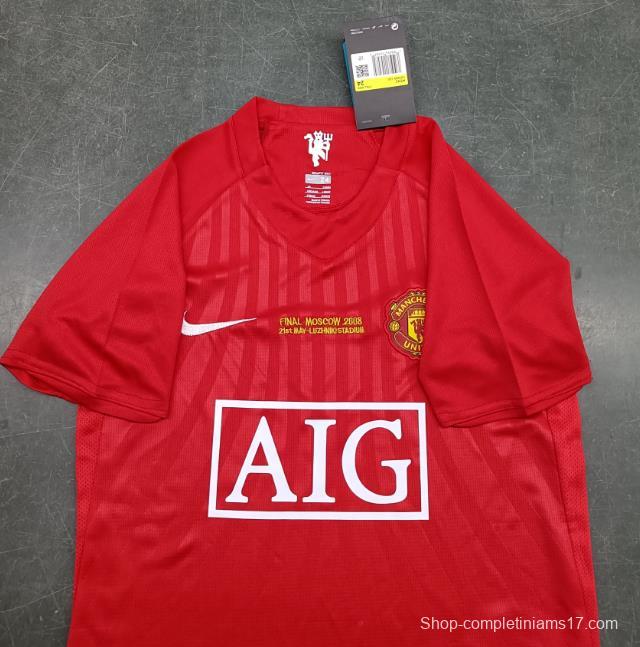 Retro Kids 07/08 Manchester United Home Jersey