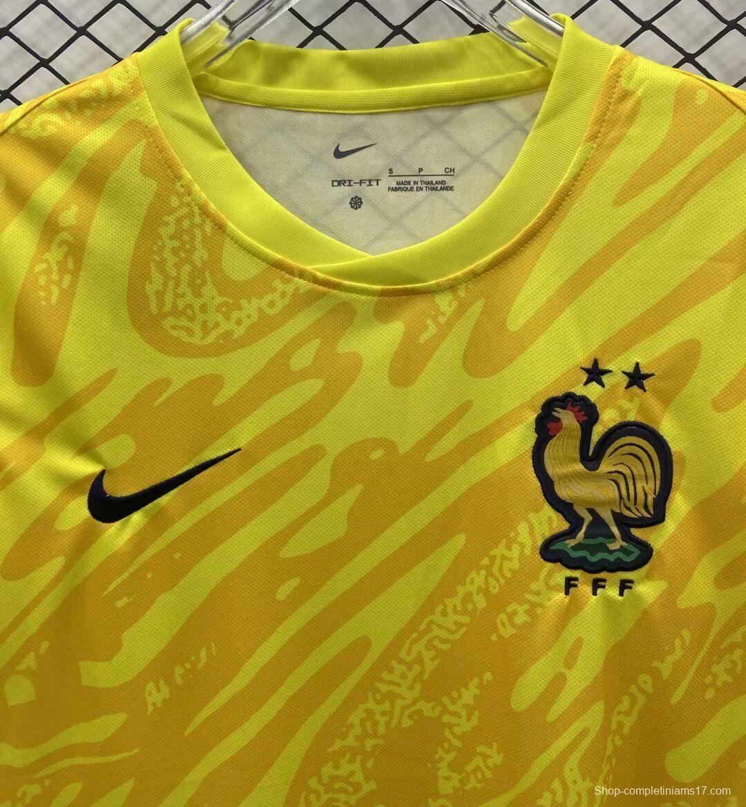 2024 France Yellow Goalkeeper Jersey