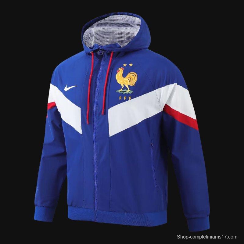 2024 France Blue Windbreaker