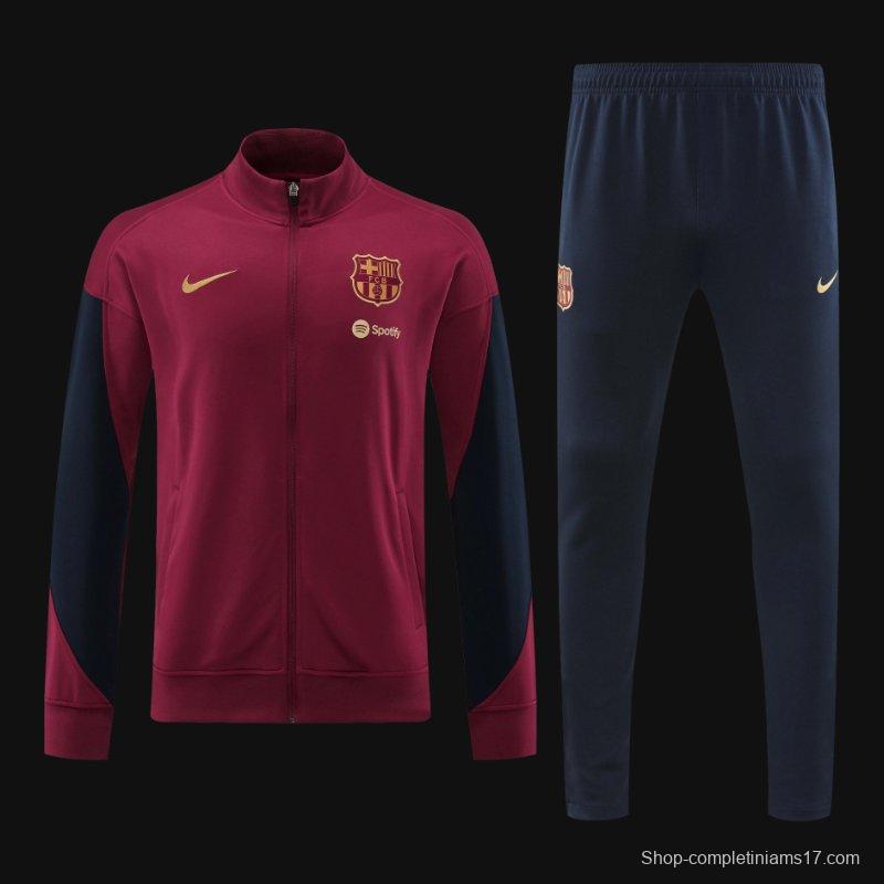 24/25 Barcelona Wine Full Zipper Jacket +Long Pants