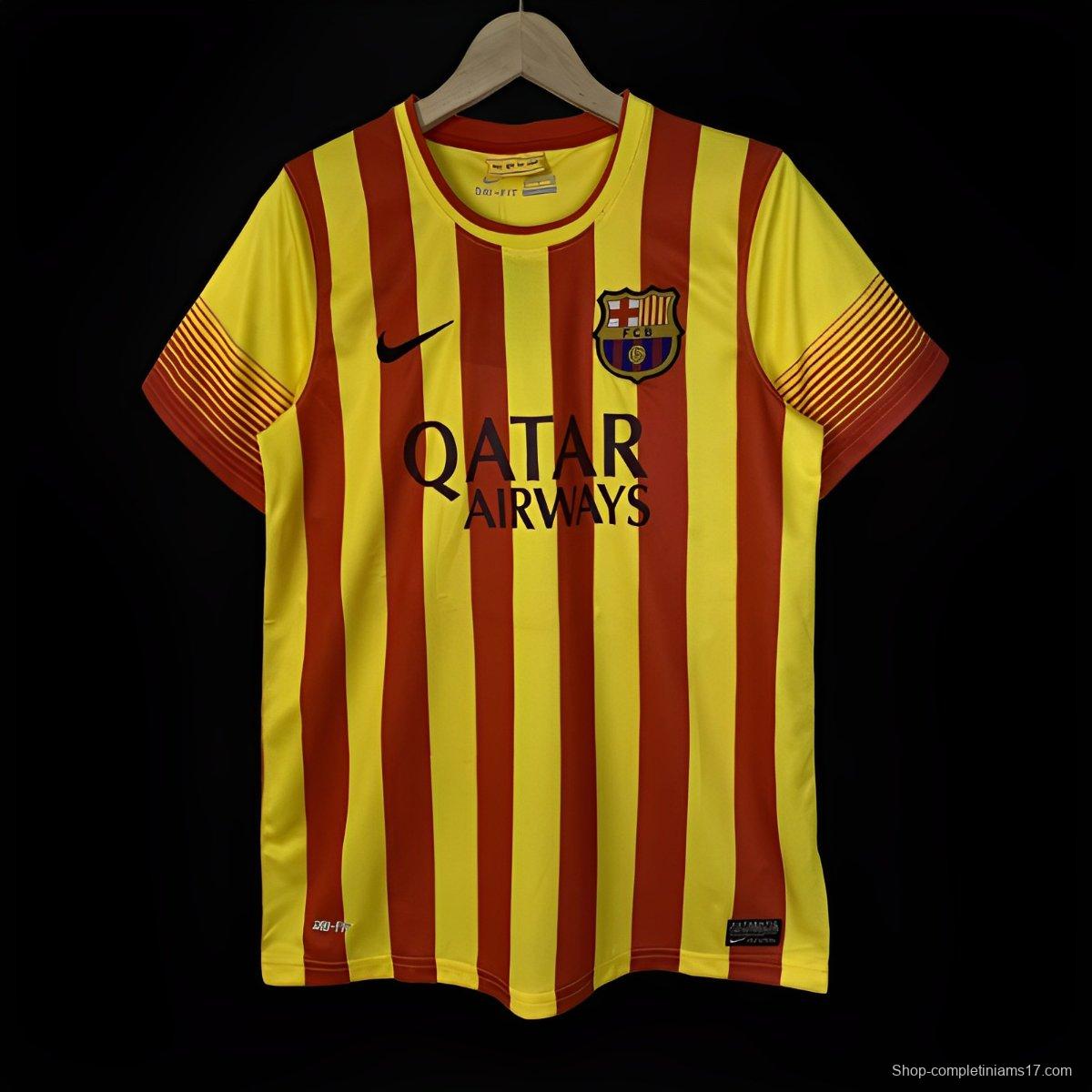 Retro 13/14 Barcelona Away Yellow Jersey