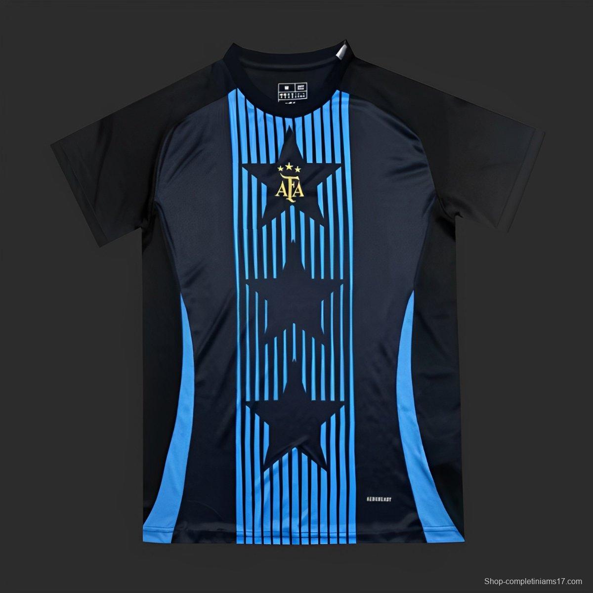 2024  Argentina Copa America Light Blue Stripes Pre-Match Jersey