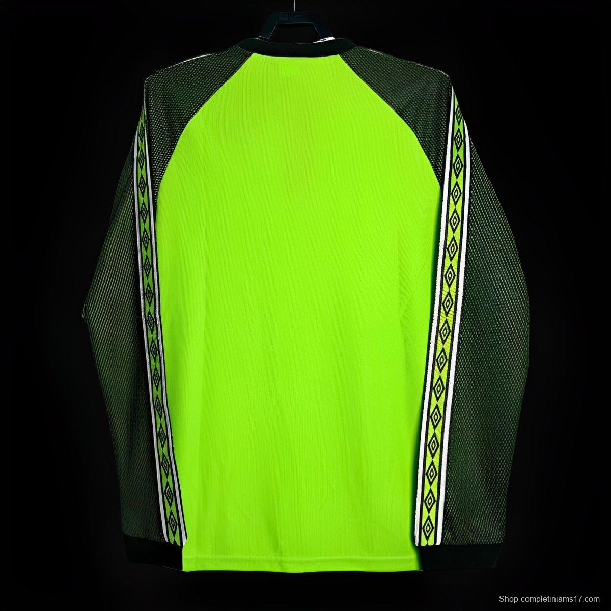 Retro 98/99 Manchester United Goalkeeper Green Long Sleeve Jeresy