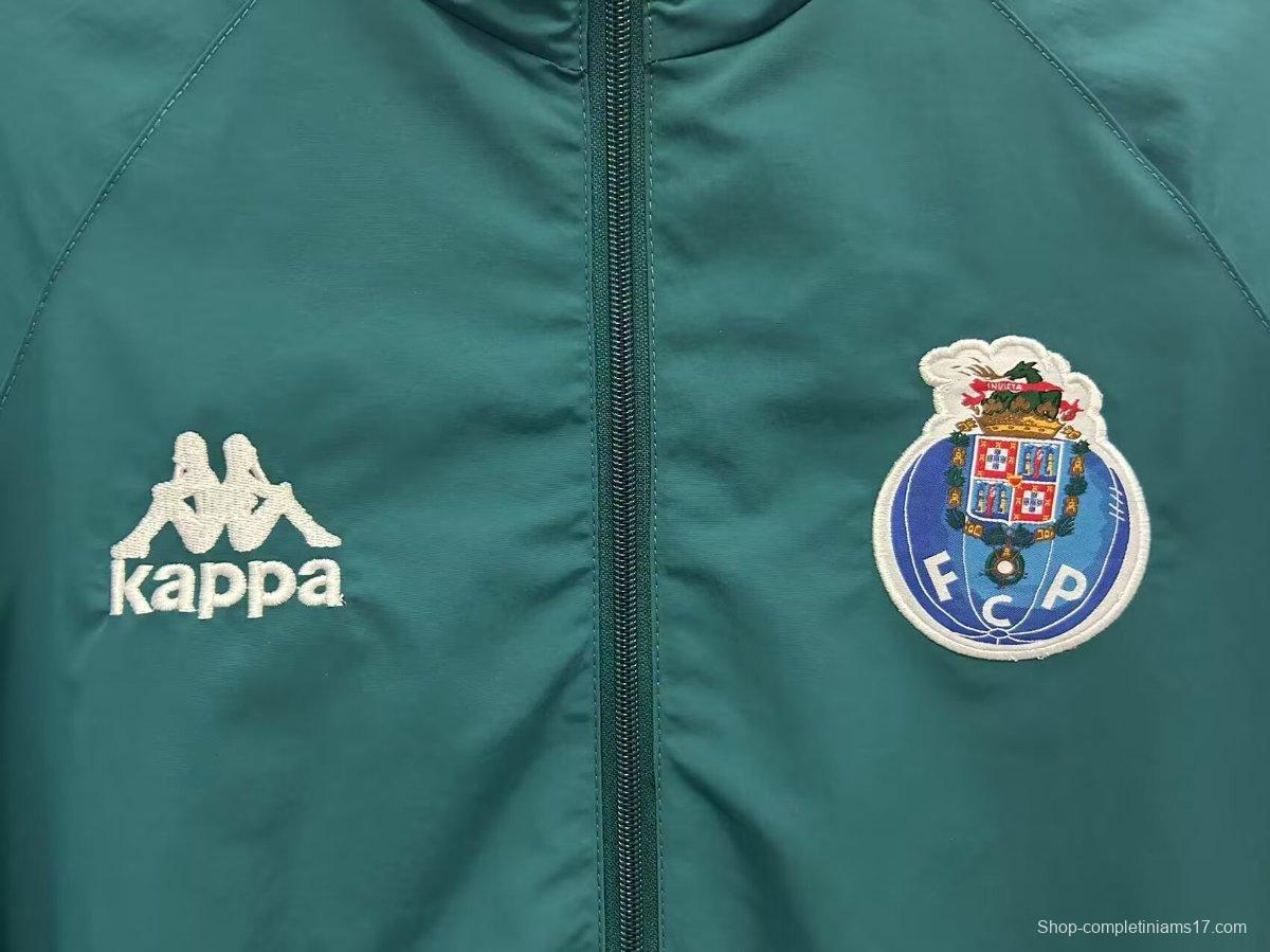 24/25 Porto Dark Cyan/White/Blue Reversible Windbreaker