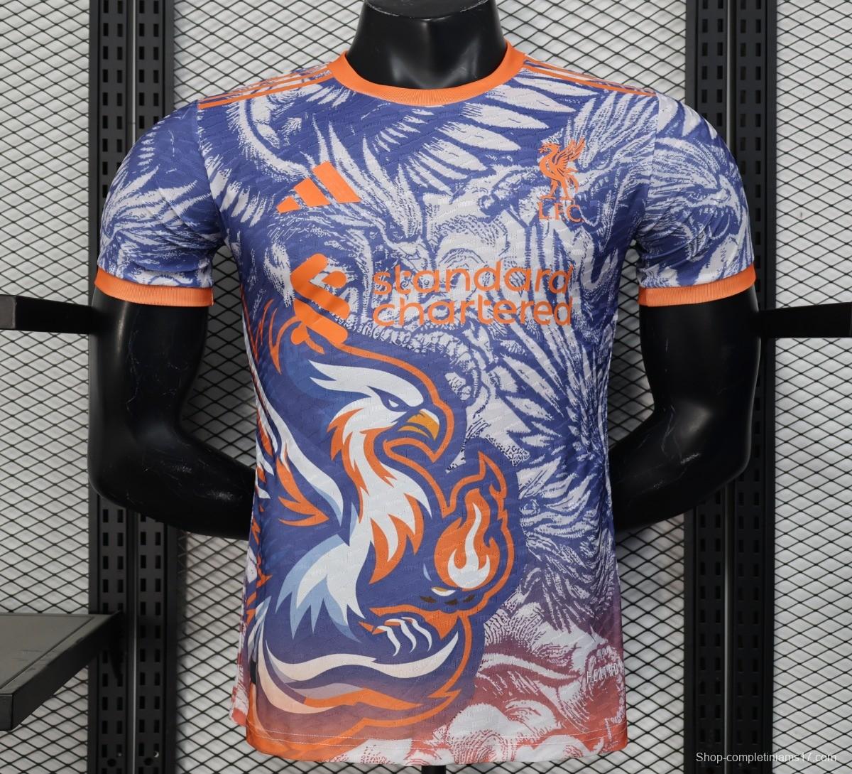 Player Version 25/26 Liverpool Blue with Orange Flaming Bird Special Jersey