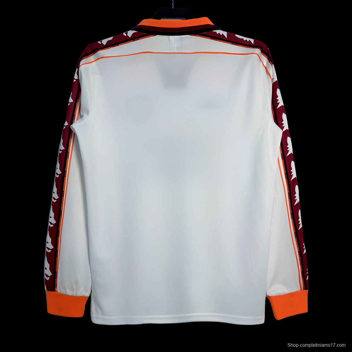 Retro 98/99 Roma Away White  Long Sleeve Jersey