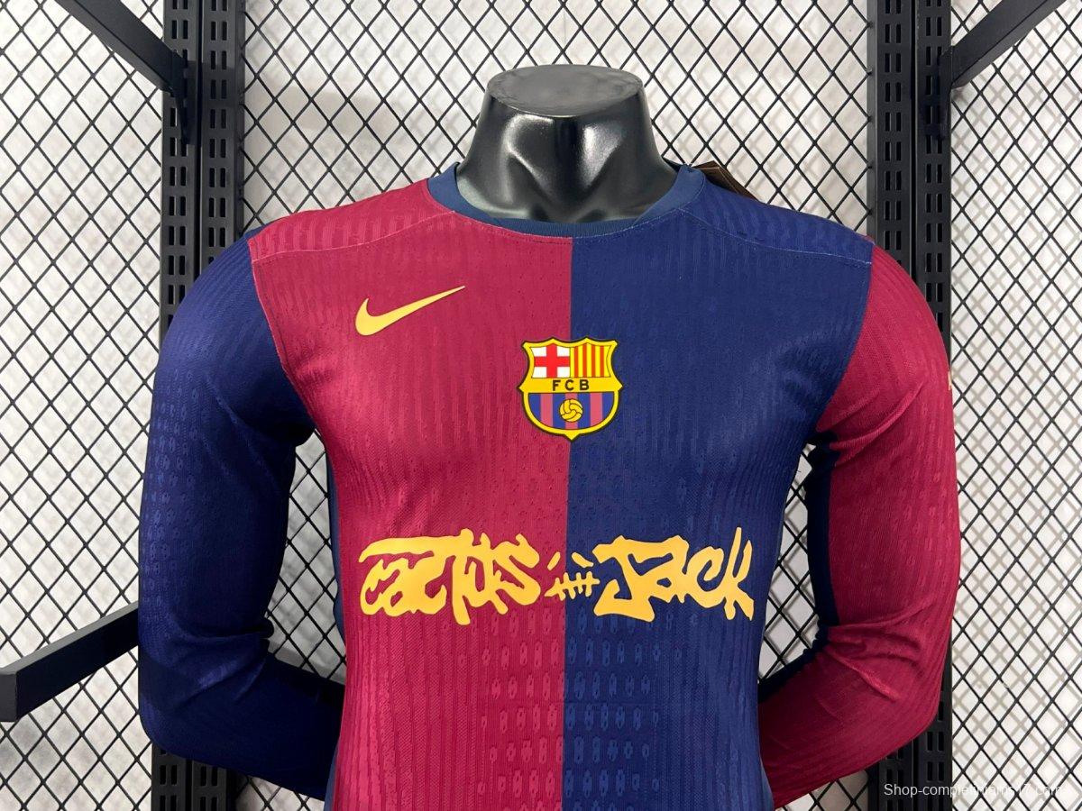 Player Version 24/25 Barcelona x Travis Scott Home Long Sleeve Jersey