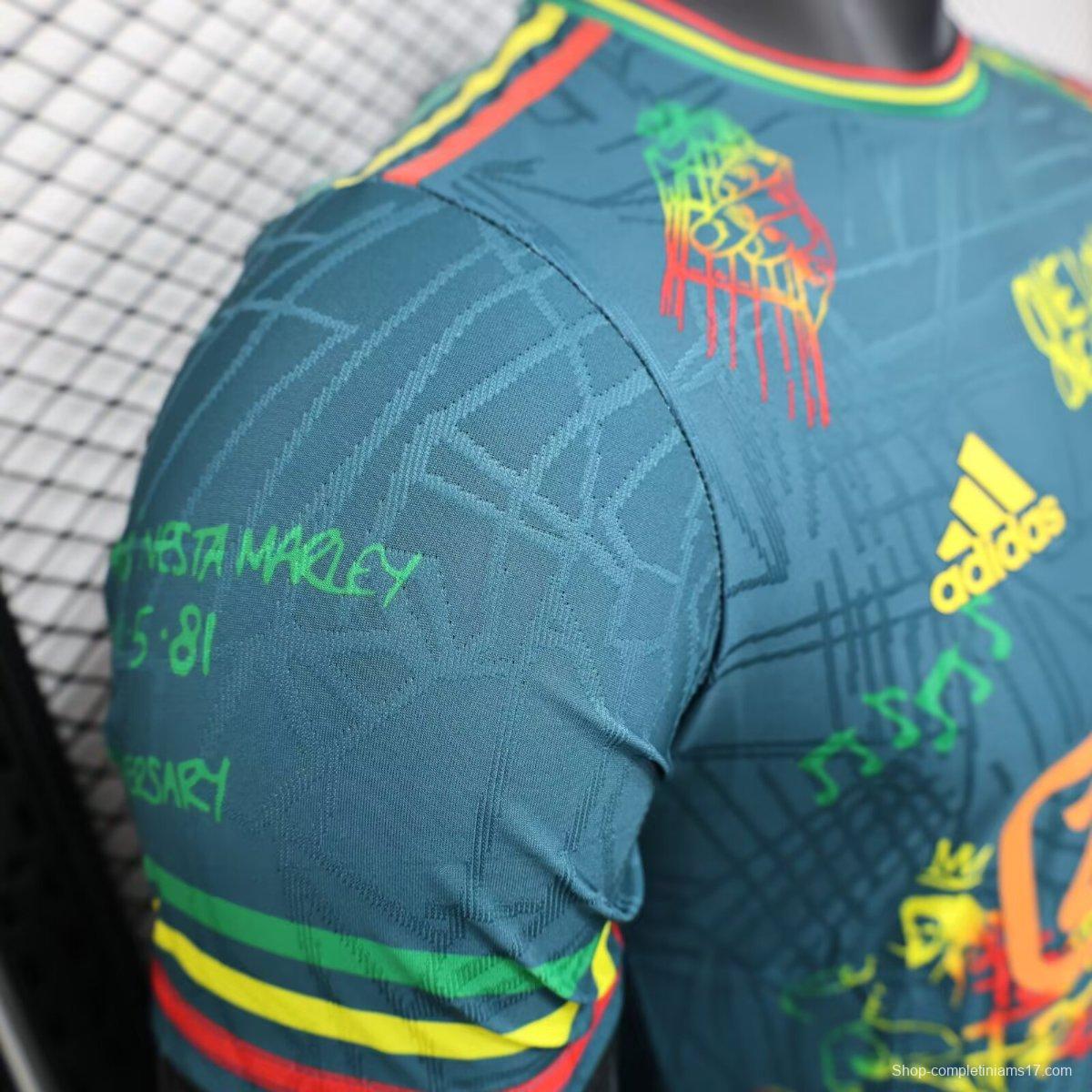 25/26 Ajax Navy Blue with Bob Marley Tribute Jersey