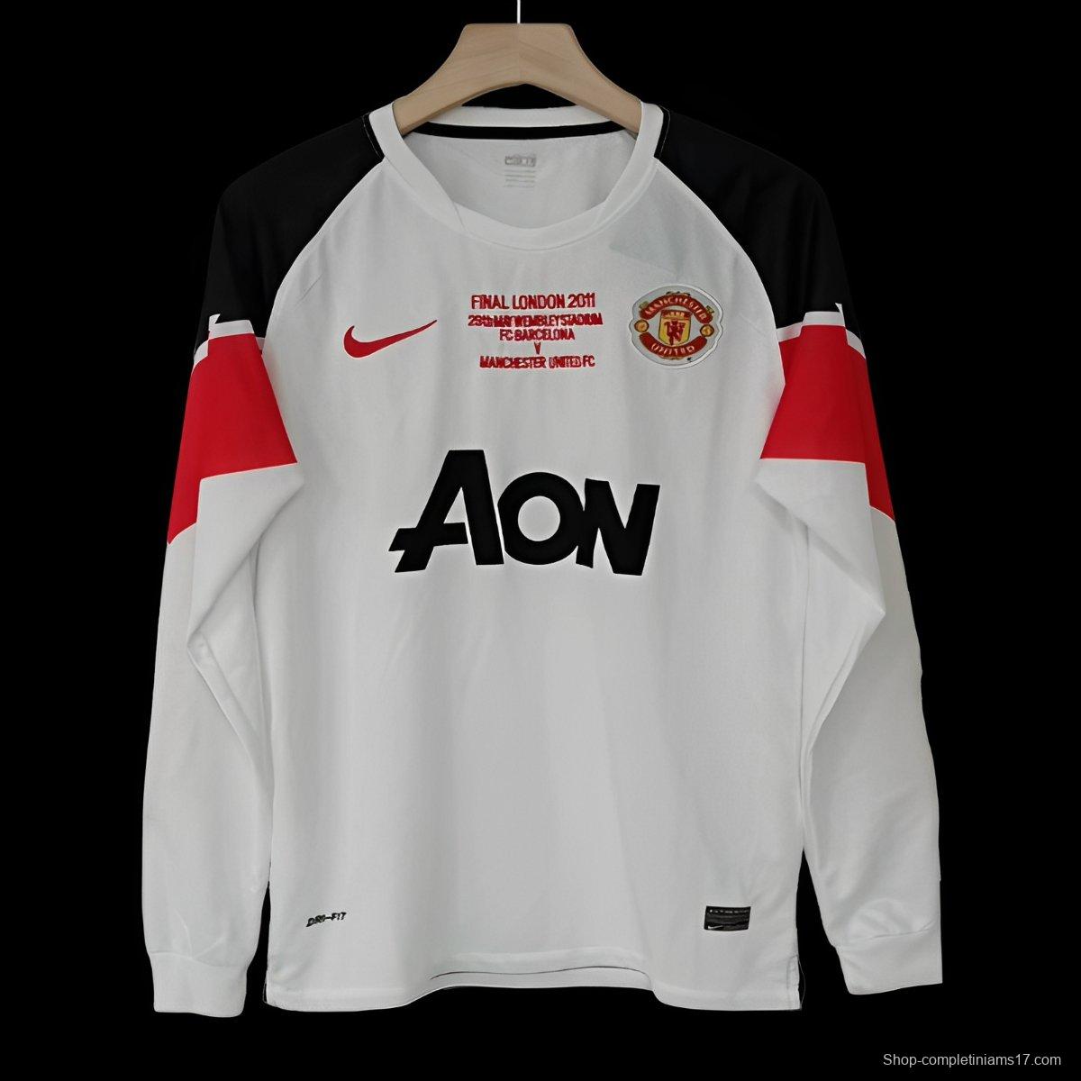 Retro 10/11 Manchester United Away Long Sleeve Champion League Jersey