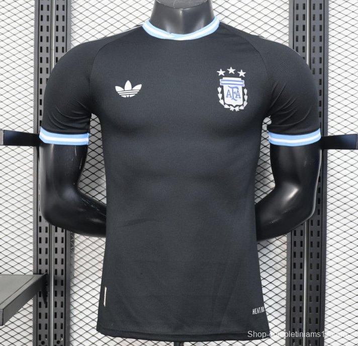Player Version 2025 Argentina Black with Sky Blue Trim Jersey
