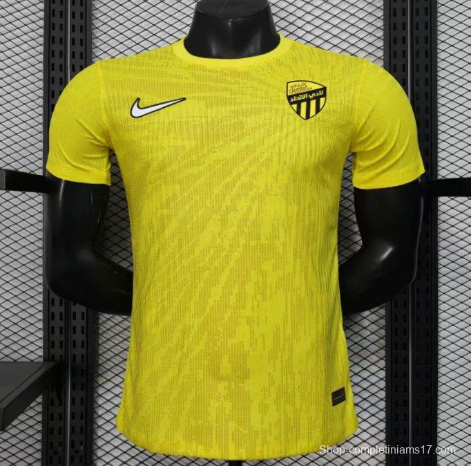Player Version 25/26 Al-Ittihad Jeddah Yellow with Vertical Stripe Pattern Jersey