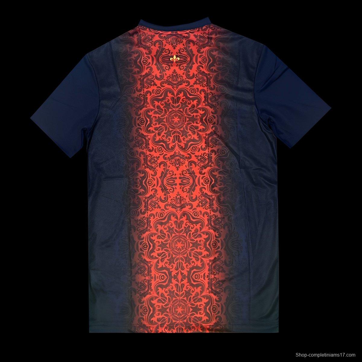 25/26 Paris Saint-Germain Navy with Red Ornate Pattern Jersey