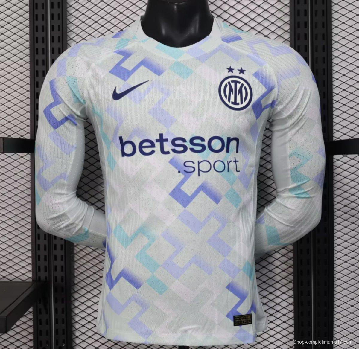 Player Version 25/26 Inter Milan Away WHITE Long Sleeve Jersey