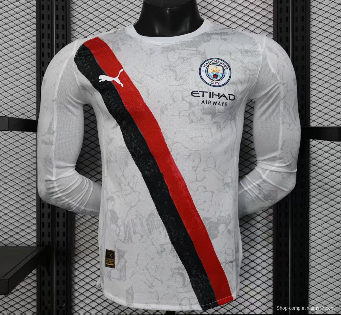 Player Version 25/26 Manchester City Away Long Sleeve Jersey