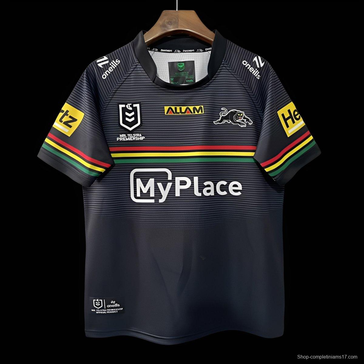 25/26 Penrith Panthers Black with Rainbow Horizontal Stripes Jersey