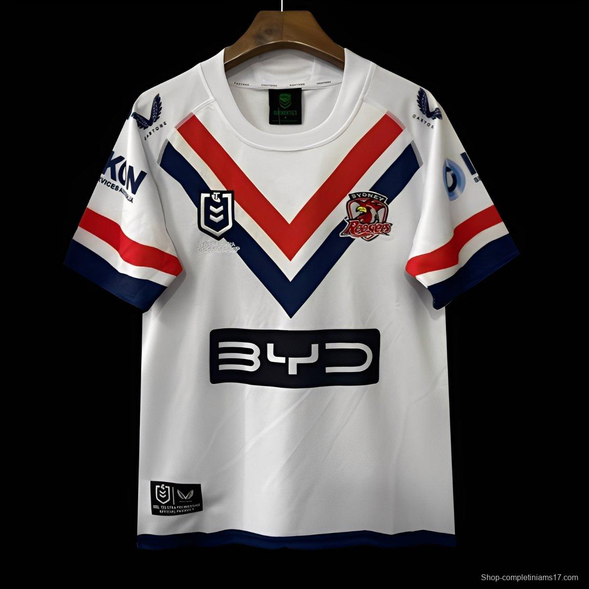 25/26 Sydney Roosters White with Navy and Red Chevron Jersey