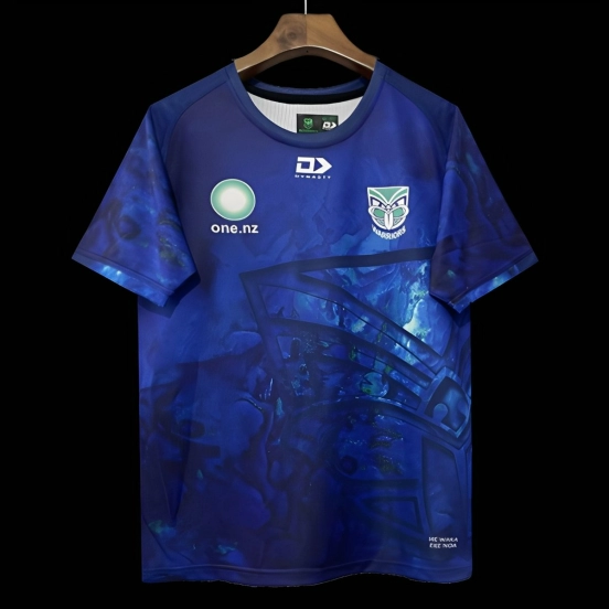 25/26 New Zealand Warriors Blue with Maori Cultural Art Jersey