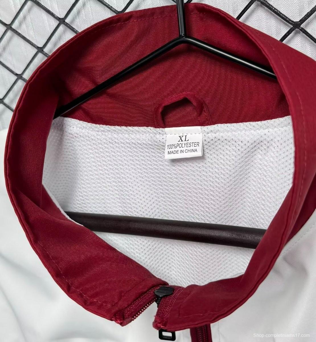 Retro 93/94 Sevilla White/Wine Full Zipper Windbreaker