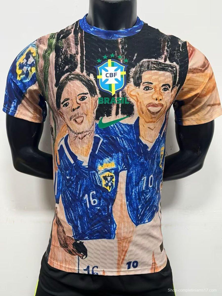 Player Version 2026 Brazil Blue with Marta & Mia Hamm Portrait Jersey