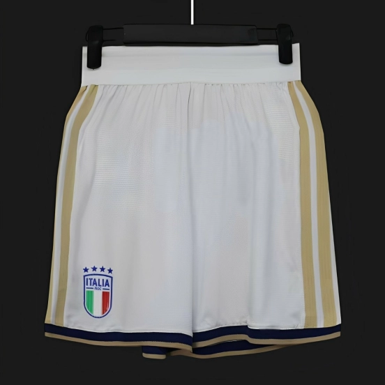 2026 Player Version  Italy Home White with Gold Stripes Shorts