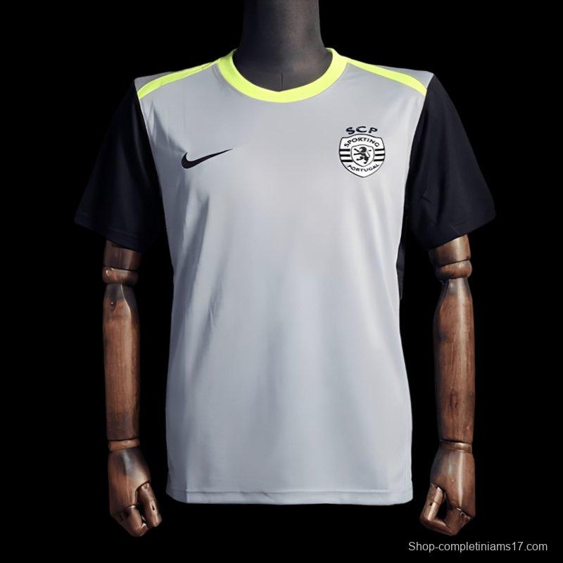 25/26 Sporting Lisbon Training Jersey Gray Jersey