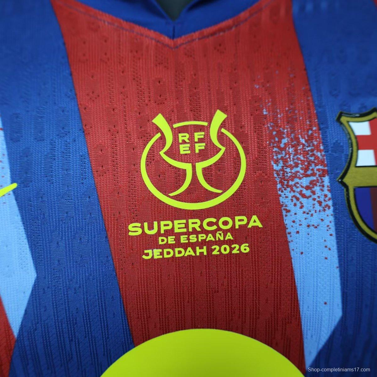Player Version 25/26 Barcelona Forth Jersey With Supercopa Sponsor