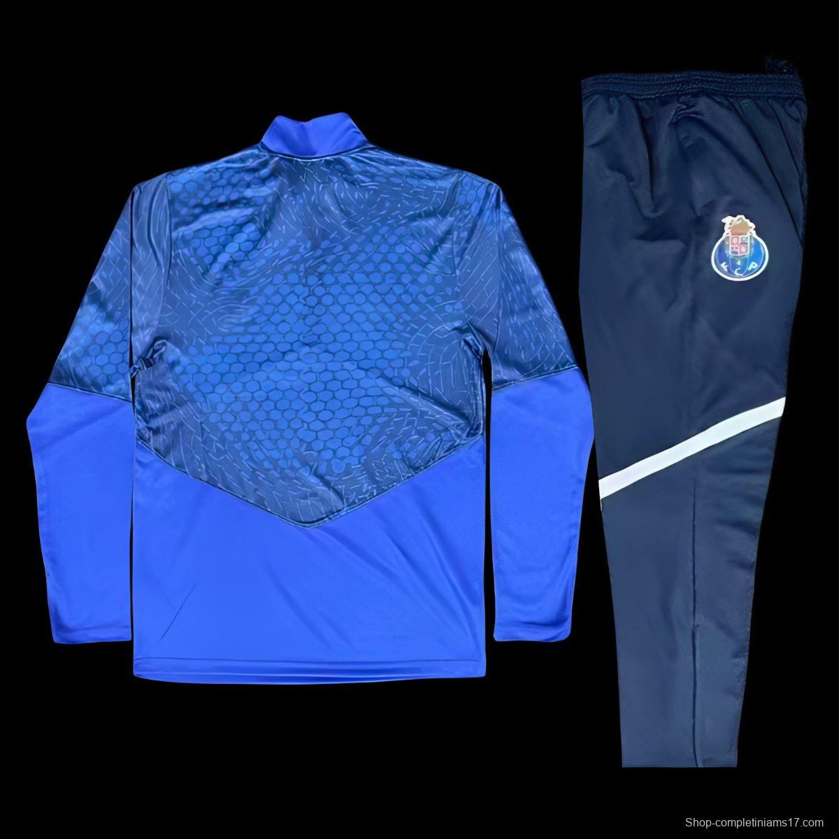 25/26 Porto Royal Blue / Electric Blue Half Zipper Tracksuit+Long Pants