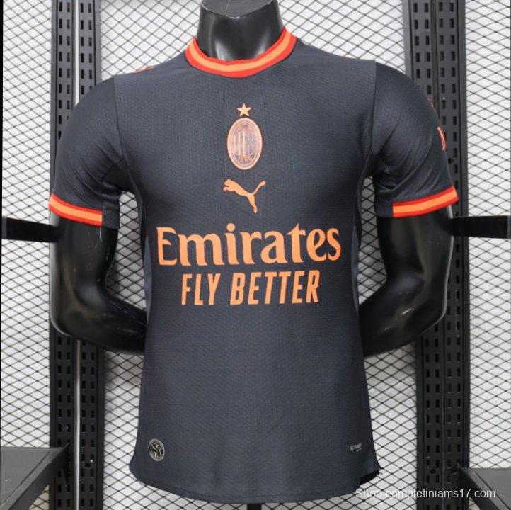 Player Version 26/27 AC Milan Away Navy Blue with Copper Orange Accents Jersey